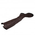 Woman's knee-high boot with half zipper in brown suede and elastic material heel 3 - Available sizes:  43