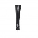 Bottes à bout pointu pour femmes en cuir noir avec fermeture éclair talon 10 - Pointures disponibles:  33, 34