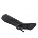 Bottes à bout pointu pour femmes en cuir noir avec fermeture éclair talon 10 - Pointures disponibles:  33, 34
