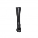 Woman's boot with zipper and rounded tip in black leather heel 5 - Available sizes:  32, 33, 42