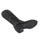 Woman's boot with zipper and rounded tip in black leather heel 5 - Available sizes:  32, 33, 42
