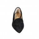 Mocassin à bout pointu pour femmes en daim noir talon 2 - Pointures disponibles:  32, 33, 42