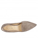 Mocassin à bout pointu pour femmes en daim taupe talon 2 - Pointures disponibles:  32, 42, 45, 46