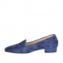 Mocassin à bout pointu pour femmes en daim bleu talon 2 - Pointures disponibles:  42, 45