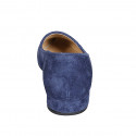 Mocassin à bout pointu pour femmes en daim bleu talon 2 - Pointures disponibles:  42, 45