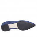 Mocassin à bout pointu pour femmes en daim bleu talon 2 - Pointures disponibles:  42, 45