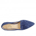 Mocassin à bout pointu pour femmes en daim bleu talon 2 - Pointures disponibles:  42, 45