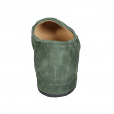 Mocassin à bout pointu pour femmes en daim vert talon 2 - Pointures disponibles:  43, 44, 45