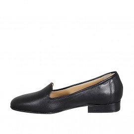 Mocassin en cuir noir pour femmes talon 2 - Pointures disponibles:  32, 42, 44 2
