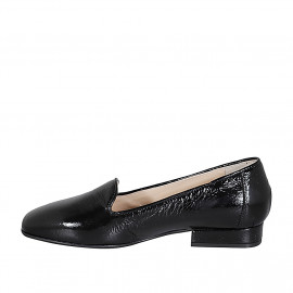 Mocassin pour femmes en cuir verni noir talon 2 - Pointures disponibles:  32, 33 2