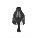 Decolté con catena e strass da donna in pelle nera tacco 9 - Misure disponibili: 33, 34, 35