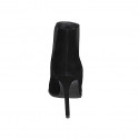 Woman's pointy ankle boot with elastic bands in black suede heel 10 - Available sizes:  33, 43, 46