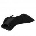 Woman's pointy ankle boot with elastic bands in black suede heel 10 - Available sizes:  33, 43, 46