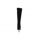 Woman's pointy boot in black suede with zipper heel 10 - Available sizes:  32, 33, 42, 43