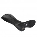 Woman's boot with elastic and zipper in black leather with heel 5 - Available sizes:  32, 33, 45