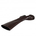 Woman's boot with squared tip, zipper and platform in brown leather heel 8 - Available sizes:  34, 43, 44