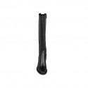 Woman's boot with elastic and zipper in black leather heel 6 - Available sizes:  32, 33