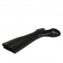 Woman's boot with elastic and zipper in black leather heel 6 - Available sizes:  32, 33