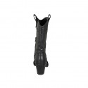 Bottes Texan pour femmes avec demi fermeture éclair et broderie en cuir noir talon 8 - Pointures disponibles:  32, 33, 43, 44