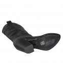 Bottes Texan pour femmes avec demi fermeture éclair et broderie en cuir noir talon 8 - Pointures disponibles:  32, 33, 43, 44