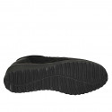 Scarpa accollata da donna con elastici in pelle, camoscio e vernice nera zeppa 4 - Misure disponibili: 32