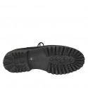 Zapato Oxford con cordones y puntera para mujer en piel negra tacon 3 - Tallas disponibles:  45