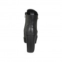 Woman's ankle boot with zipper, platform and stud in black leather heel 10 - Available sizes:  43