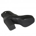 Woman's ankle boot with zipper, platform and stud in black leather heel 10 - Available sizes:  43