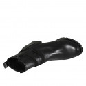 Bottine pour femmes en cuir noir avec fermeture éclair et boucle en daim talon 5 - Pointures disponibles:  32, 33, 43, 44, 45
