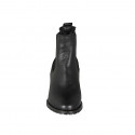 Woman's ankle boot with elastic bands in black leather heel 5 - Available sizes:  32, 33, 35, 43, 45