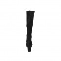 Bottes pour femmes avec plateforme et fermeture éclair en daim et materiau elastique noir talon 10 - Pointures disponibles:  43