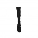 Bottes pour femmes avec plateforme et fermeture éclair en daim et materiau elastique noir talon 10 - Pointures disponibles:  43