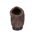 Mocassin pour femmes avec goujons et accessoire en daim taupe talon 1 - Pointures disponibles:  32, 35, 42, 43, 44