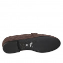 Mocassin pour femmes avec goujons et accessoire en daim taupe talon 1 - Pointures disponibles:  32, 35, 42, 43, 44