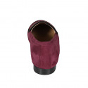 Mocassin pour femmes avec goujons en daim bordeaux talon 1 - Pointures disponibles:  32, 33, 34, 35, 45, 46