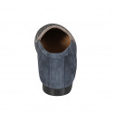 Mocassin pour femmes avec goujons en daim bleu talon 1 - Pointures disponibles:  32, 35, 42, 43, 46