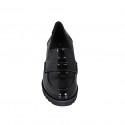 Mocassin pour femmes en cuir verni noir talon 6 - Pointures disponibles:  44