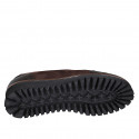 Scarpa stringata con cerniere da donna in pelle, camoscio e vernice marrone zeppa 4 - Misure disponibili: 32, 45
