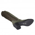 Woman's boot in green suede and elastic material with half zipper heel 6 - Available sizes:  32, 42, 45