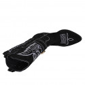 Bottes Texan pour femmes avec demi fermeture éclair, boucle avec strass et broderie blanc en daim noir talon 5 - Pointures disponibles:  32, 33, 34, 45