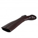 Woman's boot with elastic and zipper in brown leather heel 6 - Available sizes:  42, 43