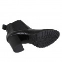 Botines para mujer en piel color negro con elasticos tacon 7 - Tallas disponibles:  35, 43