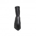 Woman's pointy ankle boot in black leather and elastic material 7 - Available sizes:  33, 42, 43
