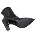 Stivaletto a punta da donna in pelle ed elasticizzato nero tacco grosso 10 - Misure disponibili: 32, 33, 42, 44, 46