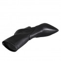 Stivaletto a punta da donna in pelle ed elasticizzato nero tacco grosso 10 - Misure disponibili: 32, 33, 42, 44, 46