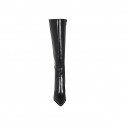 Woman's pointy boot in black leather with zipper and heel 7 - Available sizes:  34