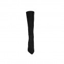 Bottes à bout pointu pour femmes en daim noir talon 7 - Pointures disponibles:  32, 42