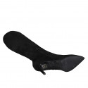 Bottes à bout pointu pour femmes en daim noir talon 7 - Pointures disponibles:  32, 42