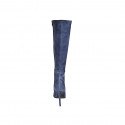 Bottes à bout pointu pour femmes en daim bleu avec fermeture éclair talon 10 - Pointures disponibles:  42, 43