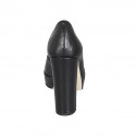 Escarpin pour femmes avec plateforme en cuir noir avec talon 11 - Pointures disponibles:  31, 32, 35